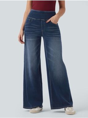 Halara Flex™ Mid Rise Tummy Control Casual Baggy Jeans with Pockets